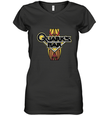 Star Trek DS9 Quark's Bar Vintage Logo Women's V-Neck T-Shirt Women's V-Neck T-Shirt - skytshirtshop