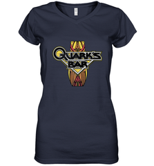 Star Trek DS9 Quark's Bar Vintage Logo Women's V-Neck T-Shirt Women's V-Neck T-Shirt - skytshirtshop