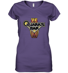 Star Trek DS9 Quark's Bar Vintage Logo Women's V-Neck T-Shirt Women's V-Neck T-Shirt - skytshirtshop