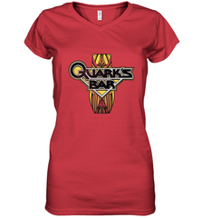 Star Trek DS9 Quark's Bar Vintage Logo Women's V-Neck T-Shirt Women's V-Neck T-Shirt - skytshirtshop