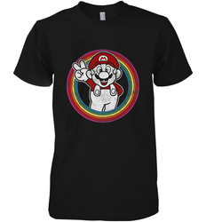 Super Mario Rainbow Circle Distressed Logo Men's Premium T-Shirt