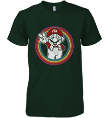 Super Mario Rainbow Circle Distressed Logo Men's Premium T-Shirt Men's Premium T-Shirt - skytshirtshop