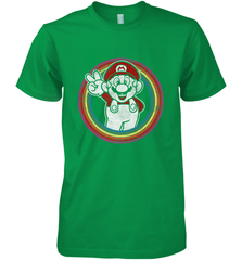 Super Mario Rainbow Circle Distressed Logo Men's Premium T-Shirt Men's Premium T-Shirt - skytshirtshop