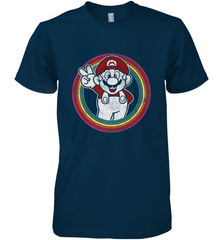 Super Mario Rainbow Circle Distressed Logo Men's Premium T-Shirt Men's Premium T-Shirt - skytshirtshop