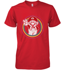 Super Mario Rainbow Circle Distressed Logo Men's Premium T-Shirt Men's Premium T-Shirt - skytshirtshop