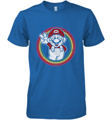 Super Mario Rainbow Circle Distressed Logo Men's Premium T-Shirt Men's Premium T-Shirt - skytshirtshop