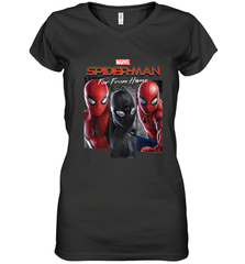 Marvel Spider Man Far From Home Suit Panel Logo Women's V-Neck T-Shirt Women's V-Neck T-Shirt - skytshirtshop