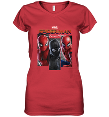 Marvel Spider Man Far From Home Suit Panel Logo Women's V-Neck T-Shirt Women's V-Neck T-Shirt - skytshirtshop