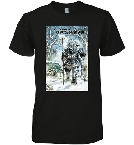 Marvel Old Man Hawkeye Comic Cover Men's Premium T-Shirt Men's Premium T-Shirt / Black / XS Men's Premium T-Shirt - skytshirtshop