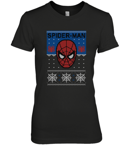 Marvel Spider Man Mask Christmas Sweater Women's Premium T-Shirt Women's Premium T-Shirt / Black / XS Women's Premium T-Shirt - skytshirtshop