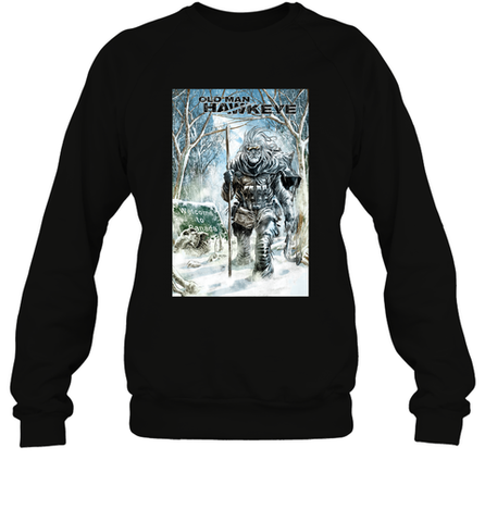 Marvel Old Man Hawkeye Comic Cover Crewneck Sweatshirt Crewneck Sweatshirt / Black / S Crewneck Sweatshirt - skytshirtshop