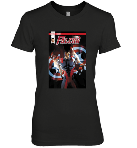 Marvel Falcon Take Flight Comic Cover Premium T Shirt Women's Premium T-Shirt Women's Premium T-Shirt / Black / XS Women's Premium T-Shirt - skytshirtshop