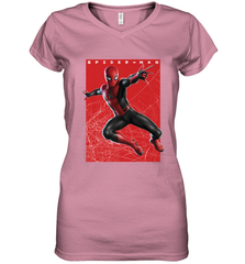 Marvel Spider Man Far From Home Web Swinging Poster Women's V-Neck T-Shirt Women's V-Neck T-Shirt - skytshirtshop
