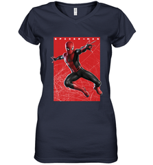 Marvel Spider Man Far From Home Web Swinging Poster Women's V-Neck T-Shirt Women's V-Neck T-Shirt - skytshirtshop