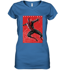 Marvel Spider Man Far From Home Web Swinging Poster Women's V-Neck T-Shirt Women's V-Neck T-Shirt - skytshirtshop