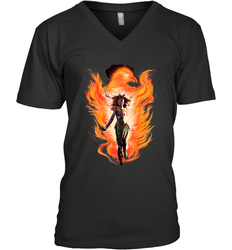 Marvel X Men Rise Of The Dark Phoenix Flames Men's V-Neck