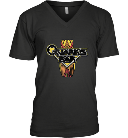 Star Trek DS9 Quark's Bar Vintage Logo Men's V-Neck Men's V-Neck / Black / S Men's V-Neck - skytshirtshop