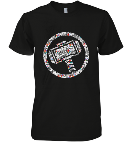 Marvel Avengers Thor Floral Hammer Symbol Men's Premium T-Shirt Men's Premium T-Shirt / Black / XS Men's Premium T-Shirt - skytshirtshop