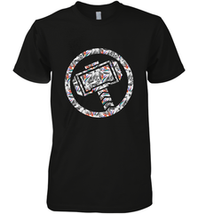 Marvel Avengers Thor Floral Hammer Symbol Men's Premium T-Shirt Men's Premium T-Shirt - skytshirtshop