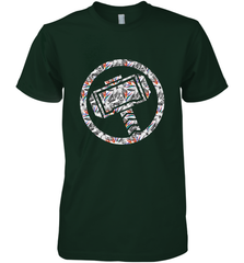 Marvel Avengers Thor Floral Hammer Symbol Men's Premium T-Shirt Men's Premium T-Shirt - skytshirtshop