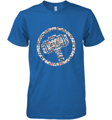 Marvel Avengers Thor Floral Hammer Symbol Men's Premium T-Shirt Men's Premium T-Shirt - skytshirtshop