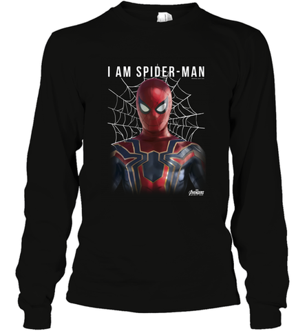 Marvel Infinity War I Am Spider Man Web Graphic Long Sleeve T-Shirt Long Sleeve T-Shirt / Black / S Long Sleeve T-Shirt - skytshirtshop