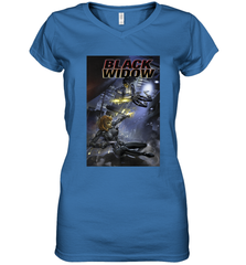 Marvel Comixology Black Widow Madame Of Masque Comic Cover Women's V-Neck T-Shirt Women's V-Neck T-Shirt - skytshirtshop