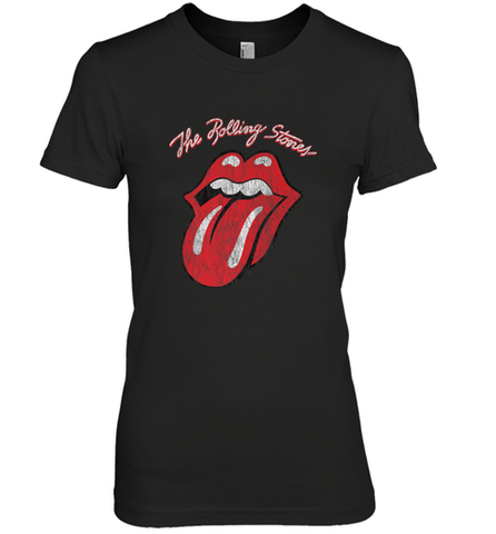 Mens The Rolling Stones Script Tongue Logo Women's Premium T-Shirt Women's Premium T-Shirt / Black / XS Women's Premium T-Shirt - skytshirtshop