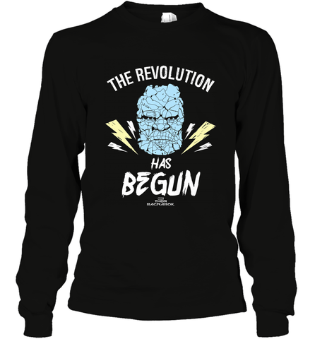 Marvel Thor Ragnarok Korg Revolution's Begun Long Sleeve T-Shirt Long Sleeve T-Shirt / Black / S Long Sleeve T-Shirt - skytshirtshop