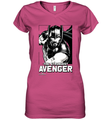 Marvel Thor Ragnarok The Strongest Avenger Women's V-Neck T-Shirt Women's V-Neck T-Shirt - skytshirtshop