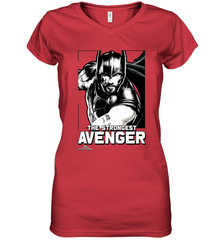 Marvel Thor Ragnarok The Strongest Avenger Women's V-Neck T-Shirt Women's V-Neck T-Shirt - skytshirtshop