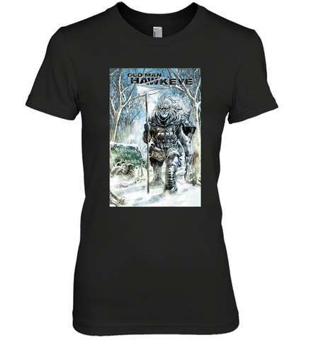 Marvel Old Man Hawkeye Comic Cover Women's Premium T-Shirt Women's Premium T-Shirt / Black / XS Women's Premium T-Shirt - skytshirtshop