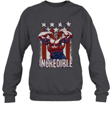 Marvel Hulk Incredible Stars and Stripes Crewneck Sweatshirt Crewneck Sweatshirt - skytshirtshop