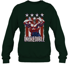 Marvel Hulk Incredible Stars and Stripes Crewneck Sweatshirt Crewneck Sweatshirt - skytshirtshop