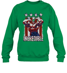 Marvel Hulk Incredible Stars and Stripes Crewneck Sweatshirt Crewneck Sweatshirt - skytshirtshop