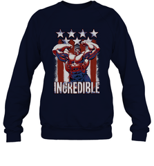 Marvel Hulk Incredible Stars and Stripes Crewneck Sweatshirt Crewneck Sweatshirt - skytshirtshop