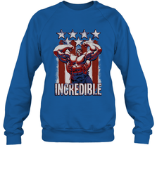Marvel Hulk Incredible Stars and Stripes Crewneck Sweatshirt Crewneck Sweatshirt - skytshirtshop