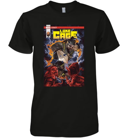 Marvel Luke Cage Power Man In Shining Armor Men's Premium T-Shirt Men's Premium T-Shirt / Black / XS Men's Premium T-Shirt - skytshirtshop