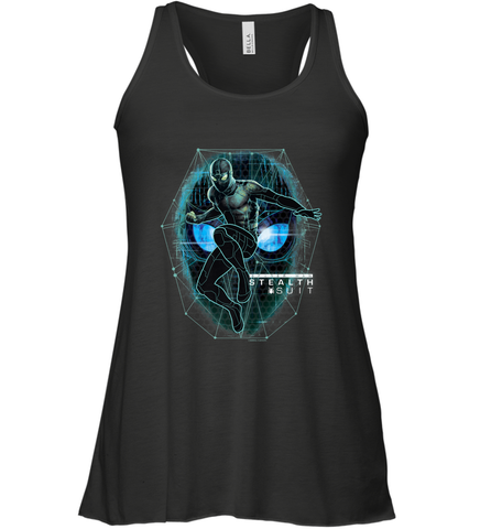 Marvel Spider Man Far From Home Stealth Suit Tech Portrait Women's Racerback Tank Women's Racerback Tank / Black / XS Women's Racerback Tank - skytshirtshop