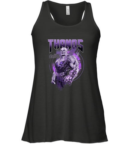 Marvel Infinity War Thanos Purple Distressed Women's Racerback Tank Women's Racerback Tank / Black / XS Women's Racerback Tank - skytshirtshop