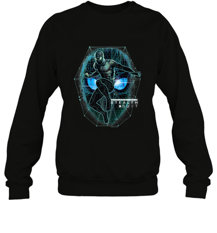 Marvel Spider Man Far From Home Stealth Suit Tech Portrait Crewneck Sweatshirt Crewneck Sweatshirt / Black / S Crewneck Sweatshirt - skytshirtshop