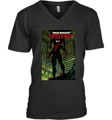Marvel Miles Morales_ Spider Man Comic Cover Men's V-Neck Men's V-Neck - skytshirtshop