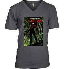 Marvel Miles Morales_ Spider Man Comic Cover Men's V-Neck Men's V-Neck - skytshirtshop