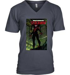 Marvel Miles Morales_ Spider Man Comic Cover Men's V-Neck Men's V-Neck - skytshirtshop