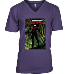 Marvel Miles Morales_ Spider Man Comic Cover Men's V-Neck Men's V-Neck - skytshirtshop