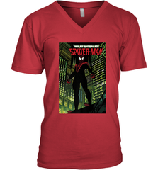 Marvel Miles Morales_ Spider Man Comic Cover Men's V-Neck Men's V-Neck - skytshirtshop