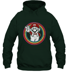 Super Mario Rainbow Circle Distressed Logo Hooded Sweatshirt Hooded Sweatshirt - skytshirtshop