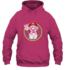 Super Mario Rainbow Circle Distressed Logo Hooded Sweatshirt Hooded Sweatshirt - skytshirtshop