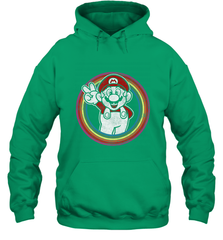 Super Mario Rainbow Circle Distressed Logo Hooded Sweatshirt Hooded Sweatshirt - skytshirtshop