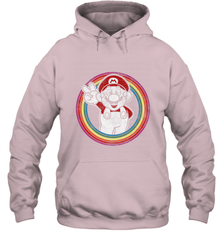 Super Mario Rainbow Circle Distressed Logo Hooded Sweatshirt Hooded Sweatshirt - skytshirtshop
